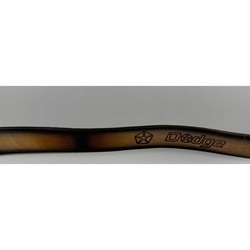 Dodge Ram Trucks Tooled Brown Cowhide Leather Belt 44 x 1.5 Western Ranch Rodeo